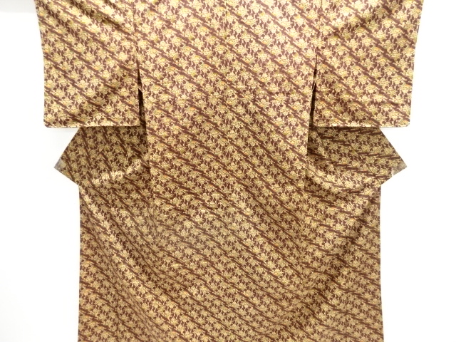 未使用品　船模様上代紬単衣着物